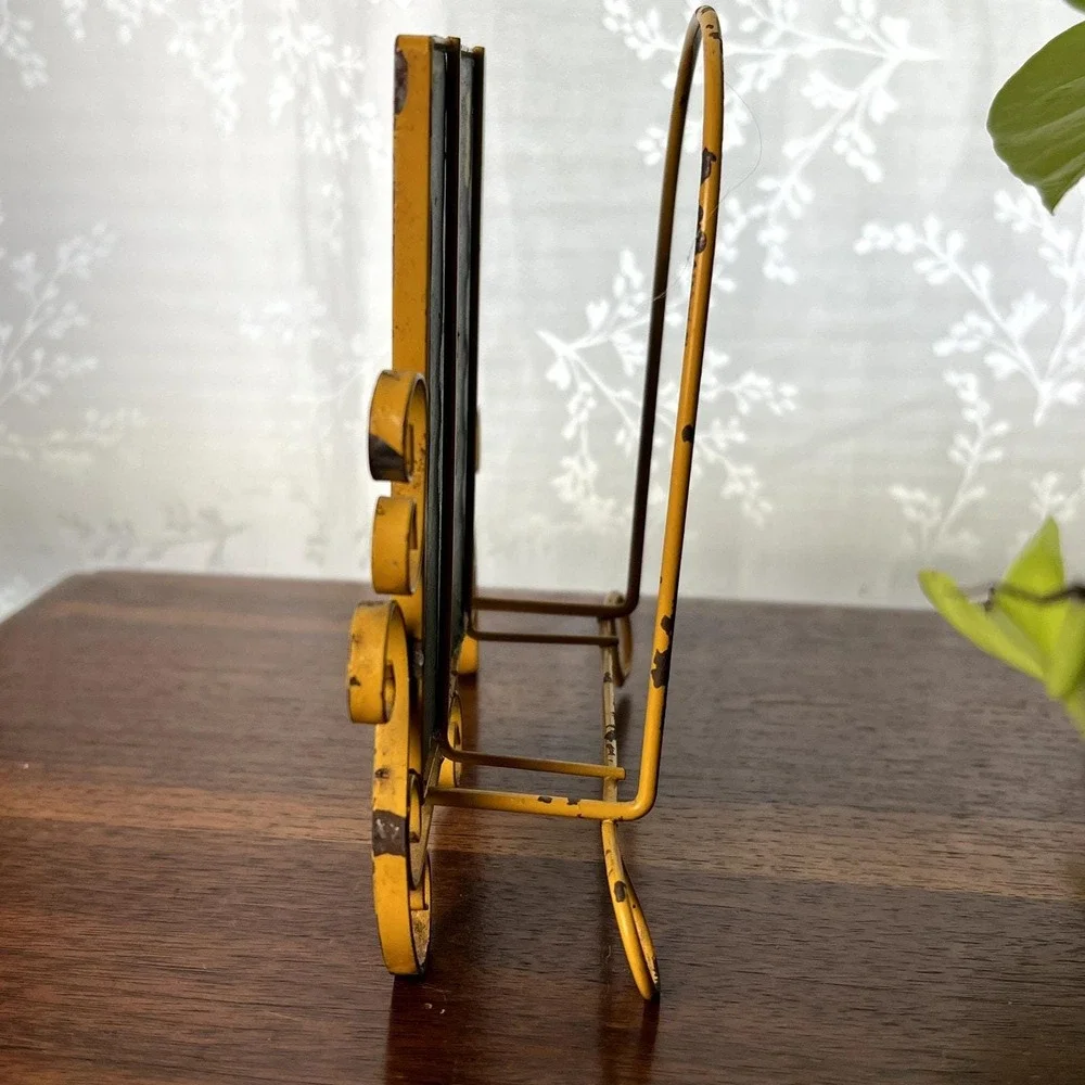 Folk Art Tile Scroll Iron Napkin Holder Cottage Core Kitchen Decor